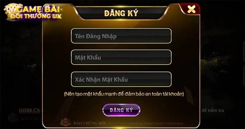 Thủ tục mở tài khoản cá cược Go88 