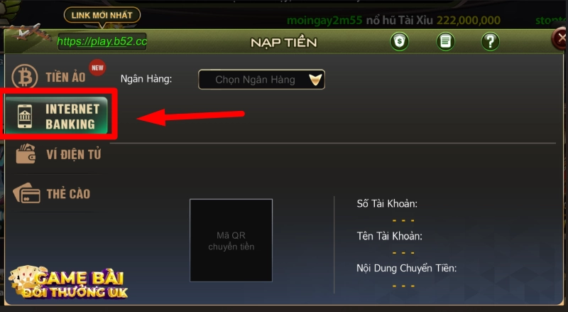 hướng dẫn Cách nạp tiền B52