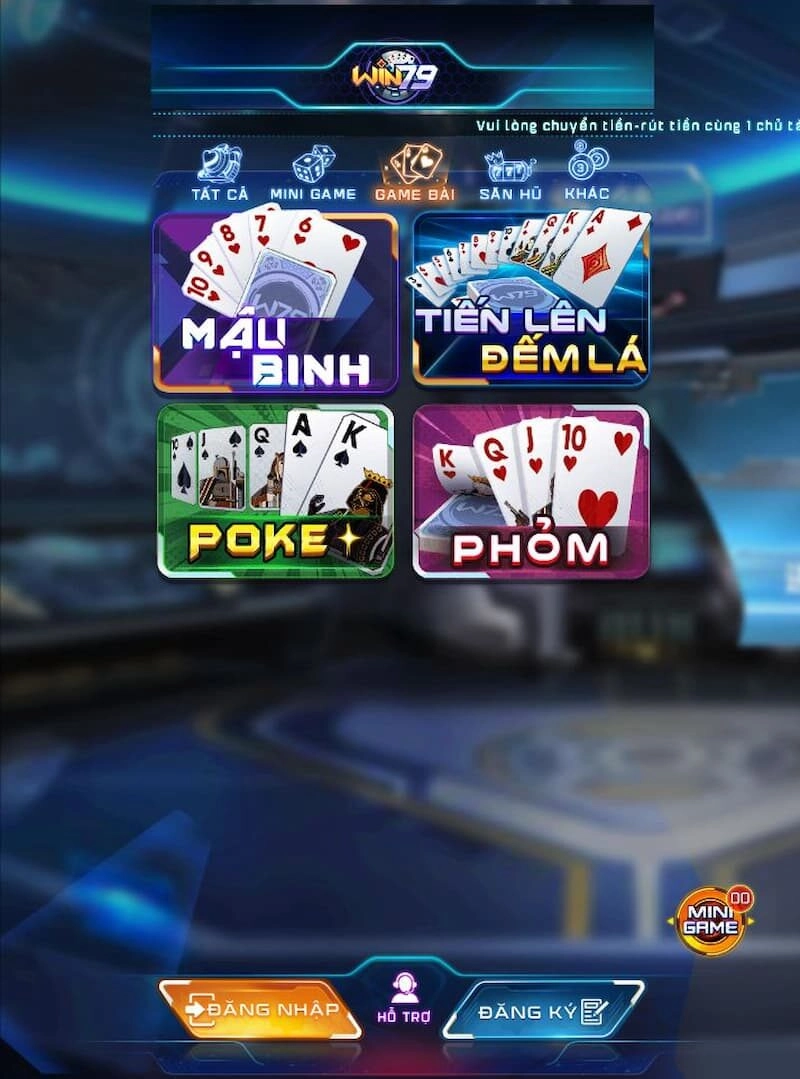 Đa dạng trò chơi đánh bài