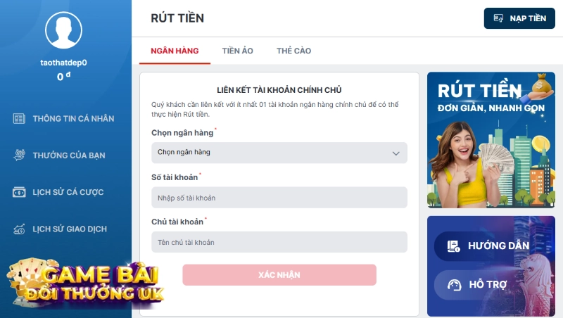 Rút tiền Sin88