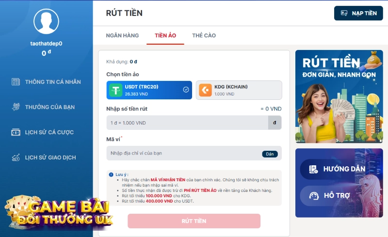 Rút tiền Sin88